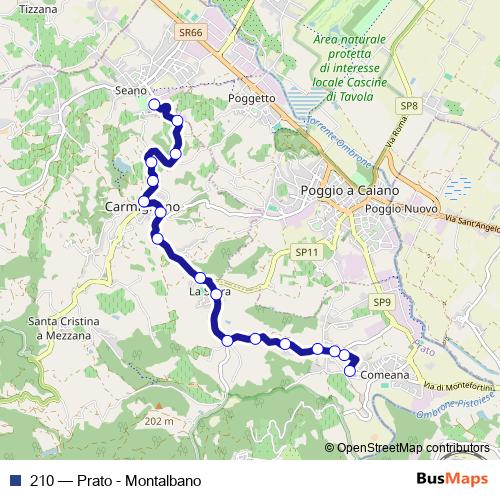 210 bus Line Map