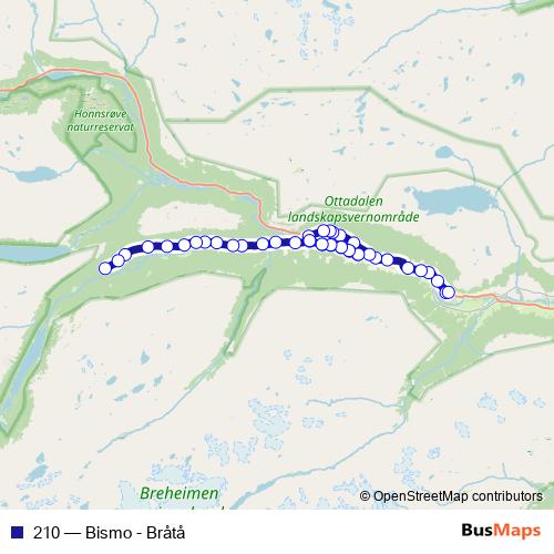 210 bus Line Map