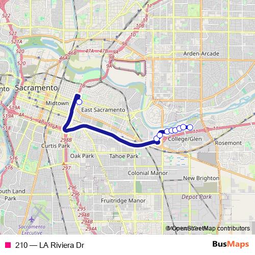 210 bus Line Map