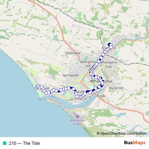 210 bus Line Map