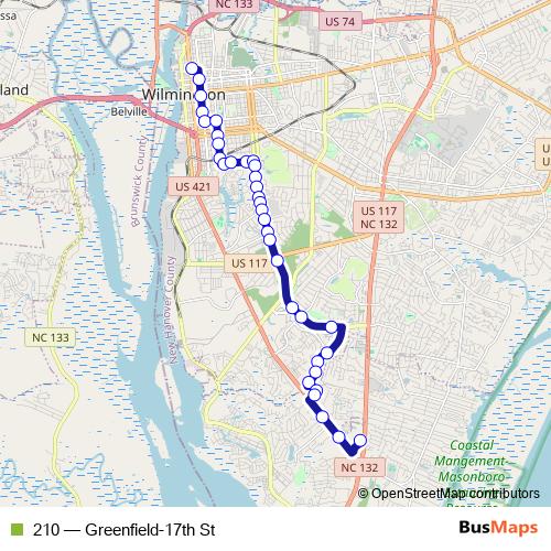 210 bus Line Map