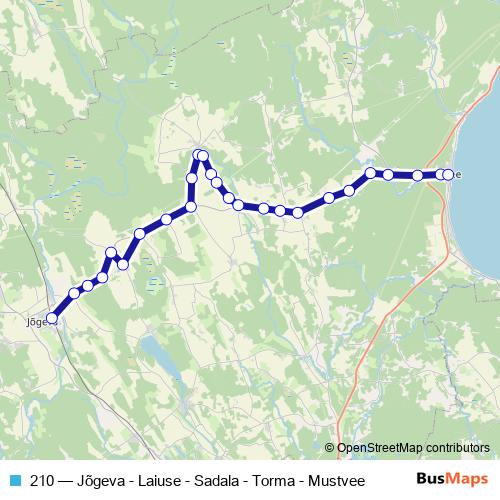 210 bus Line Map