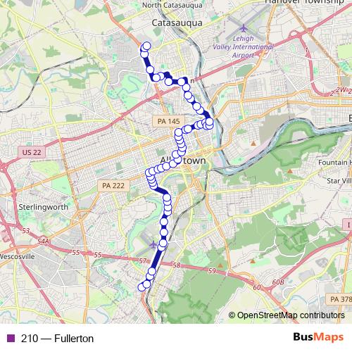 210 bus Line Map