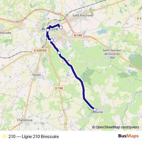 210 bus Line Map