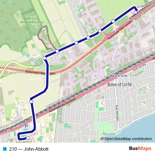 210 bus Line Map