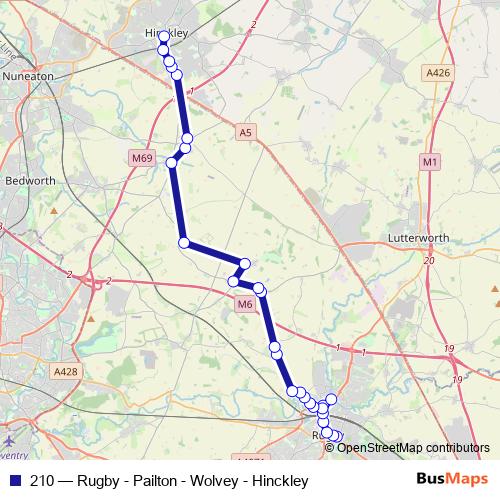 210 bus Line Map