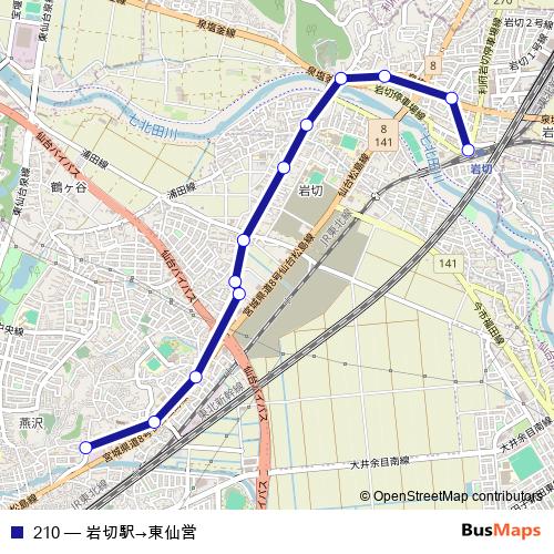 210 bus Line Map