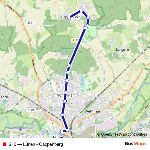 210 bus Line Map