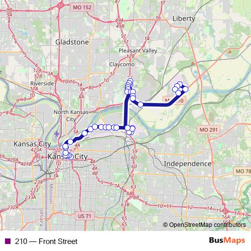 210 bus Line Map