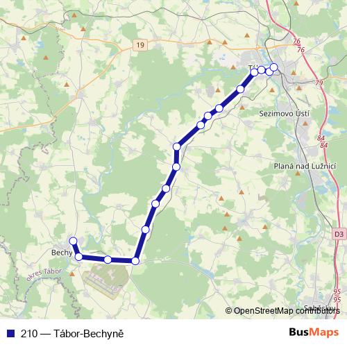 210 bus Line Map