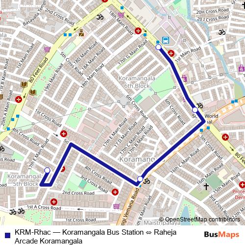 KRM-Rhac bus Line Map