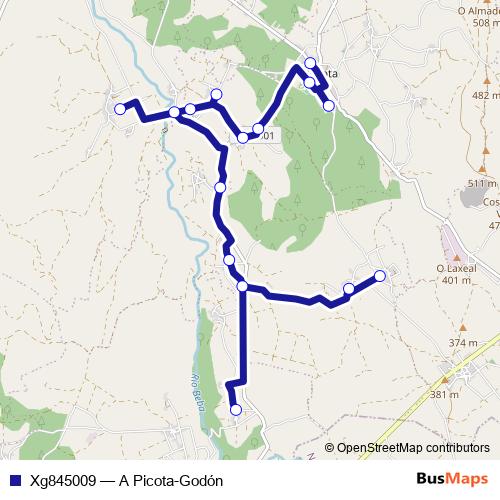 Xg845009 bus Line Map
