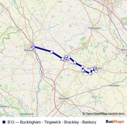 B12 bus Line Map