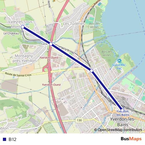B12 bus Line Map