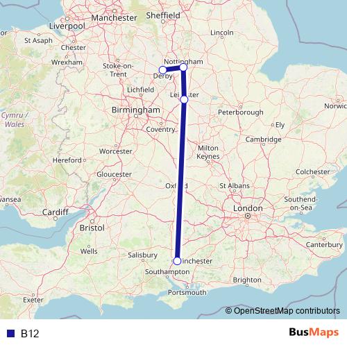 B12 bus Line Map
