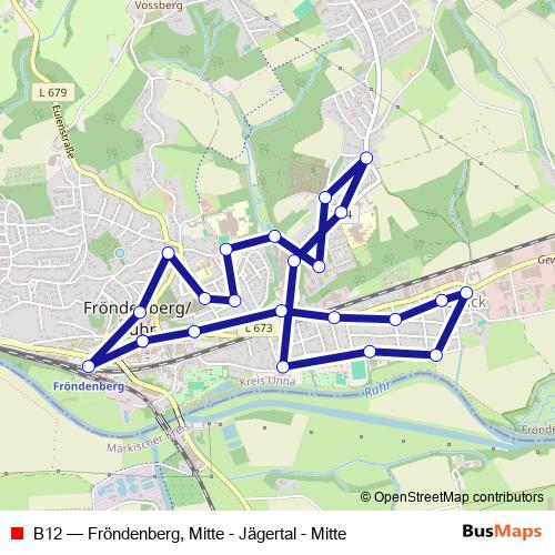 B12 bus Line Map