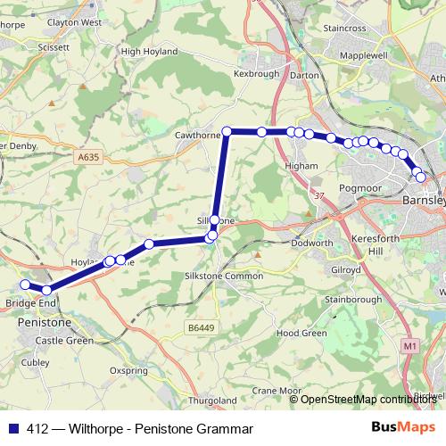 412 bus Line Map