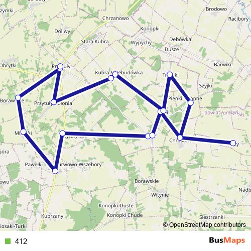 412 bus Line Map