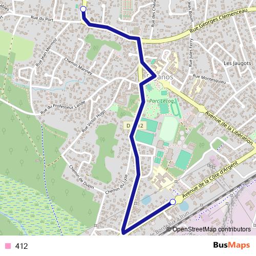 412 bus Line Map