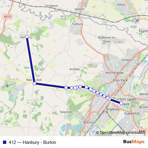 412 bus Line Map
