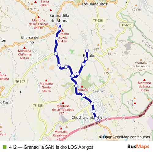 412 bus Line Map