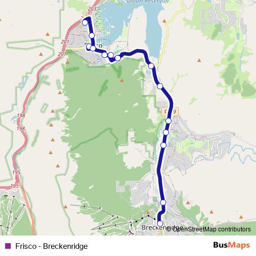 Frisco - Breckenridge bus Line Map