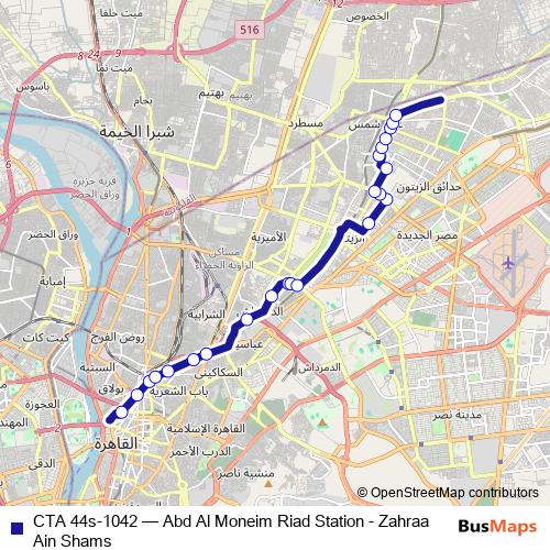 CTA 44s-1042 bus Line Map
