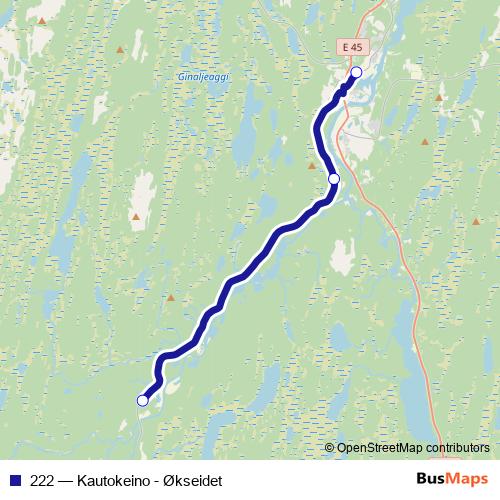 222 bus Line Map