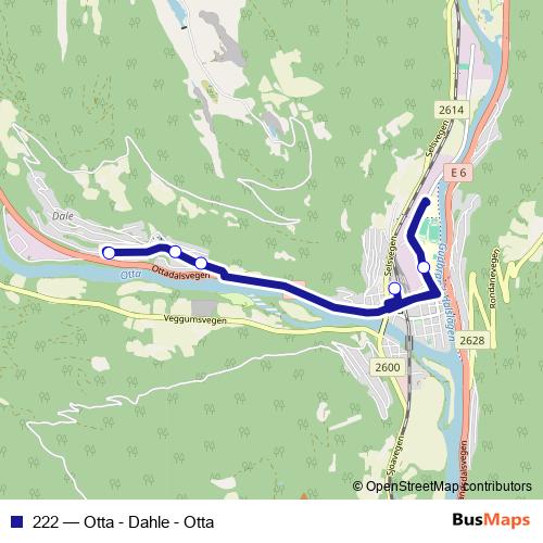 222 bus Line Map