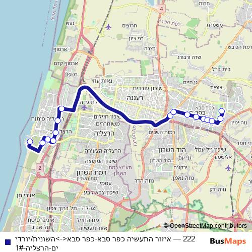 222 bus Line Map