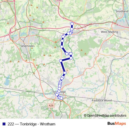 222 bus Line Map