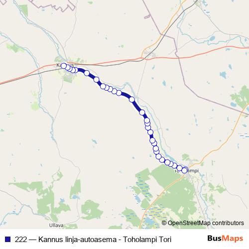 222 bus Line Map