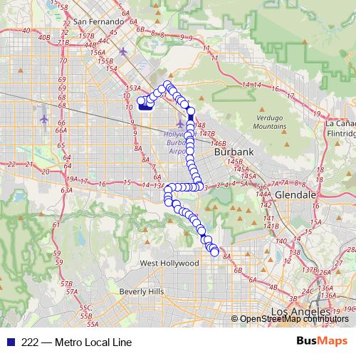 222 bus Line Map