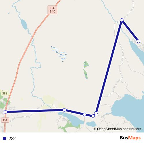 222 bus Line Map