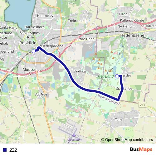 222 bus Line Map