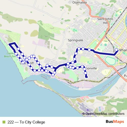 222 bus Line Map