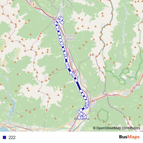 222 bus Line Map