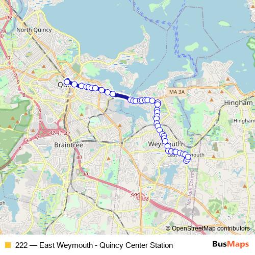 222 bus Line Map