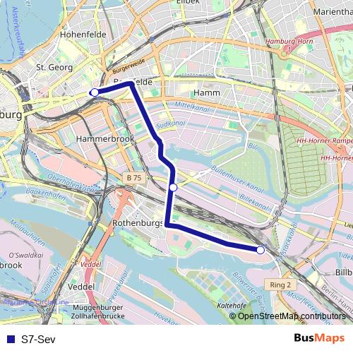 S7-Sev bus Line Map
