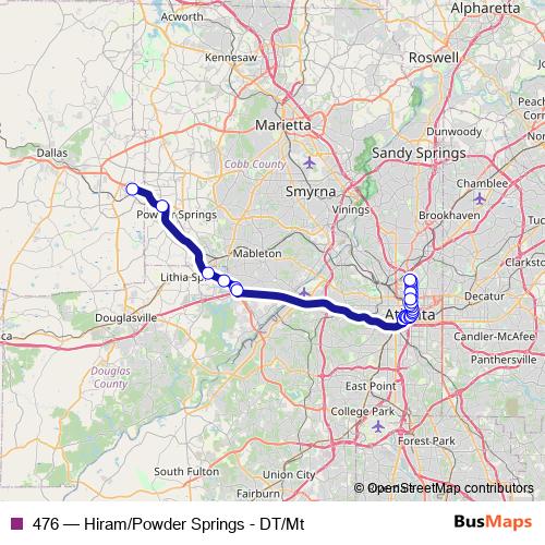 476 bus Line Map