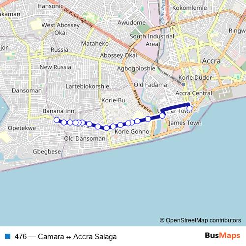 476 bus Line Map