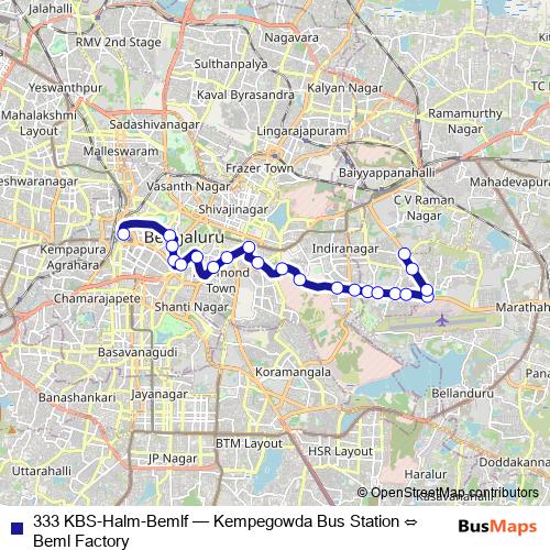 333 KBS-Halm-Bemlf bus Line Map