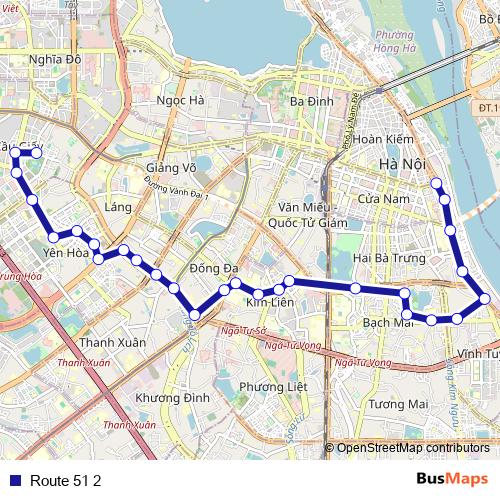 Route 51 2 bus Line Map