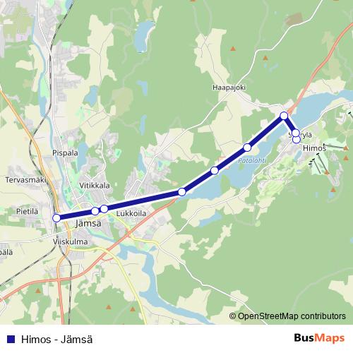 Himos - Jämsä bus Line Map