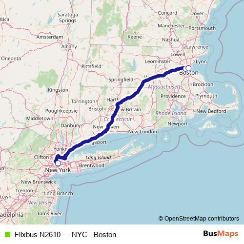 Flixbus N2610 bus Line Map