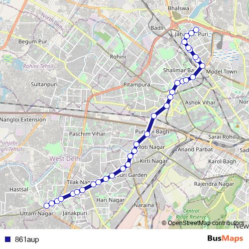 861aup bus Line Map