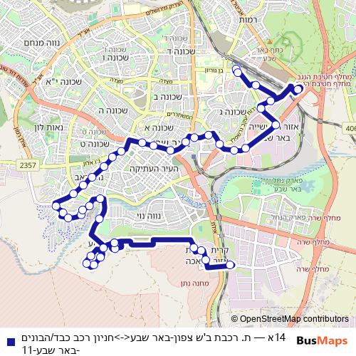 14א bus Line Map