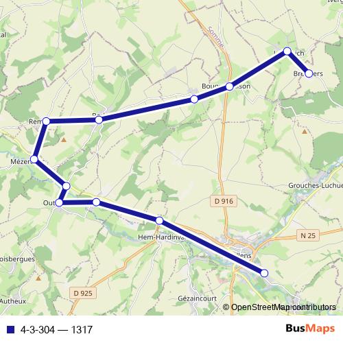 4-3-304 bus Line Map