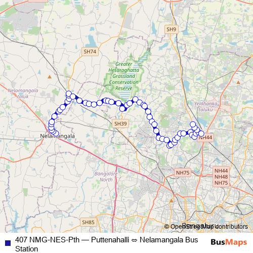 407 NMG-NES-Pth bus Line Map