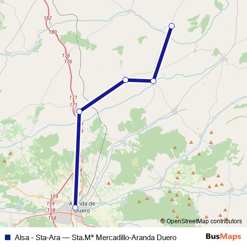Alsa - Sta-Ara bus Line Map